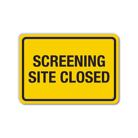 COVID Decal, Screening Site Closed, 14x10 Reflective